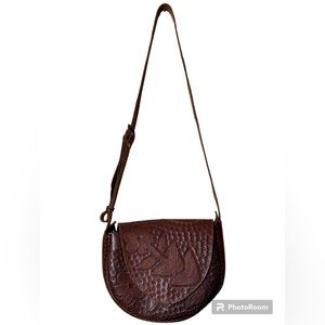 Mexican hand tooled leather crossbody